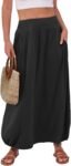 Women Maxi Skirts  Fall Trendy Ankle Length High Waisted  Flowy Beach Long Skirt with Pockets Fashion