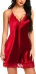 Women Lingerie Satin Lace Chemise Nightgown Sexy Full Slips Sleepwear S-4XL
