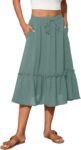 High Waist Tiered Skirts for Women Flowy Skirts for Women Below Knee with Pockets  Fashion Trendy