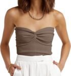 Womens Tube Tops Summer Outfits  Casual Beach Vacation Clothes Sweaters Strapless Sleeveless Tank Tops