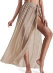 Beach Sarong Pareo Women Semi-Sheer Swimwear Cover Ups Short Skirt with Tassels