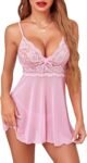 Women Lingerie Lace Babydoll Strap Chemise Halter Teddy V Neck Sleepwear