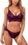 Women Lace Lingerie Bra and Panty Set Strappy Babydoll Bodysuit S-XXL
